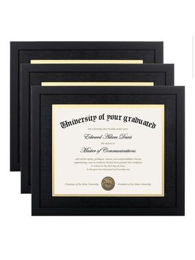3 Black Diploma Frames